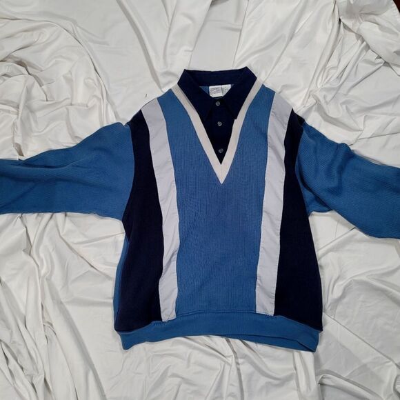 Casual Joe Brand Large Blue and White Design Shirt - Picture 1 of 4